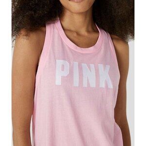 Victorias Secret Pink Womens Pink Sleeveless Tank Top With Back Cutout Design Si